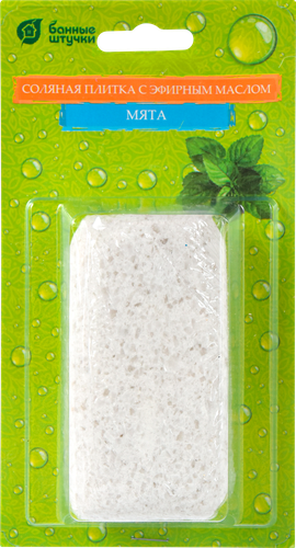 

Соляная плитка Банные штучки с эфирным маслом Мята для бани и сауны