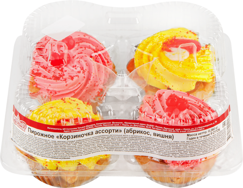 

Валенсия Пирожное корзиночка абрикос вишня 260г