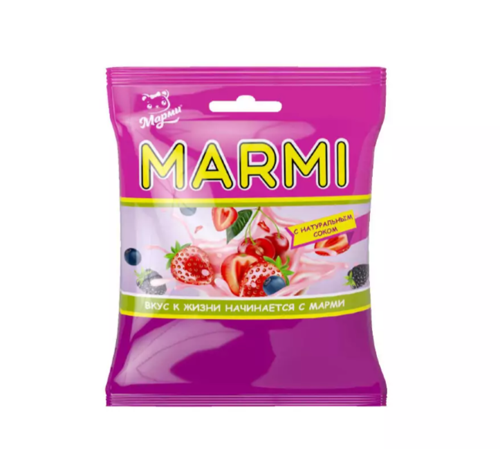 

Мармелад Marmi жевательный желейный в форме ягод со вкусом йогурта 100 г