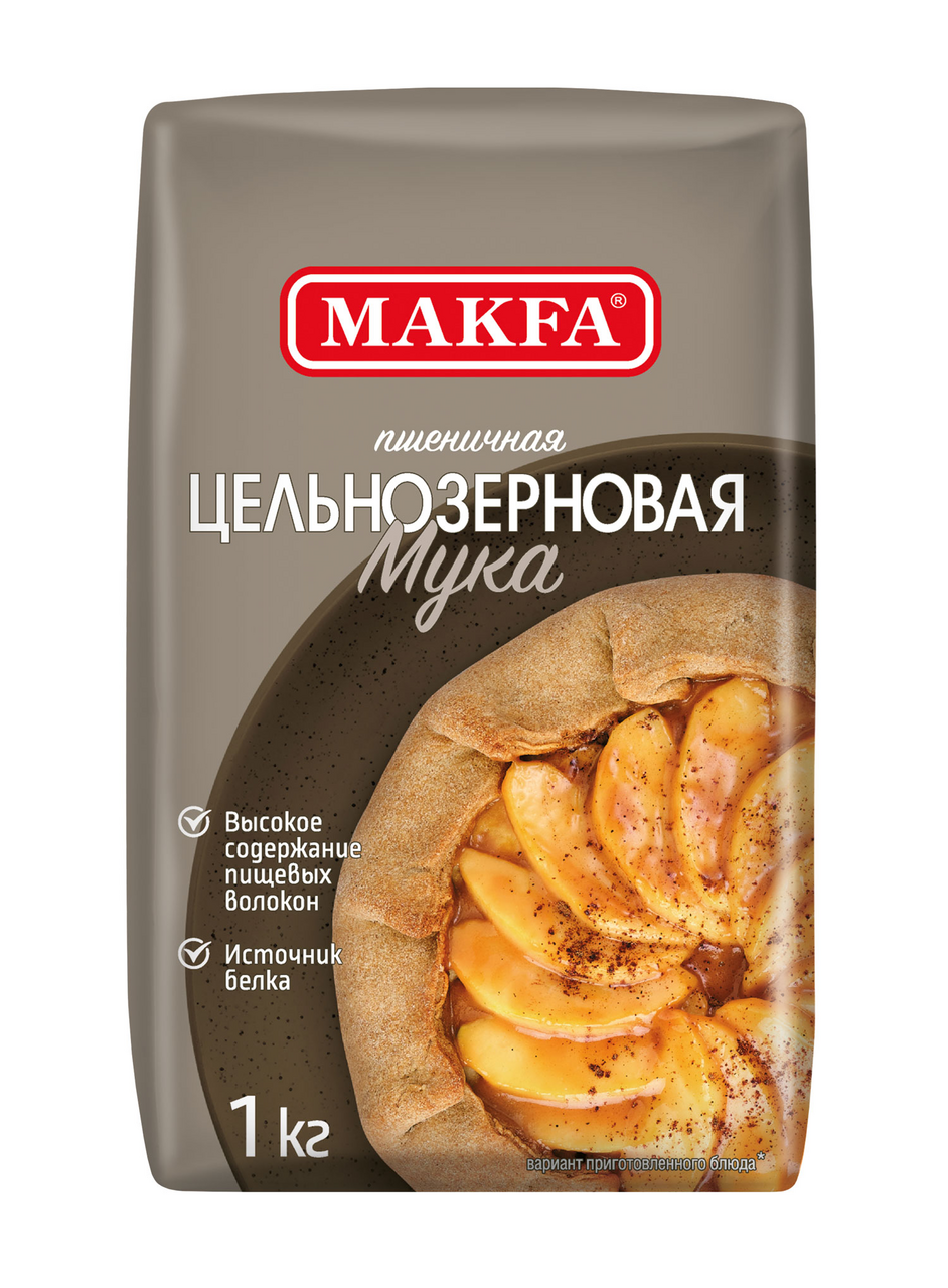 

Мука Makfa пшеничная цельнозерновая 1 кг