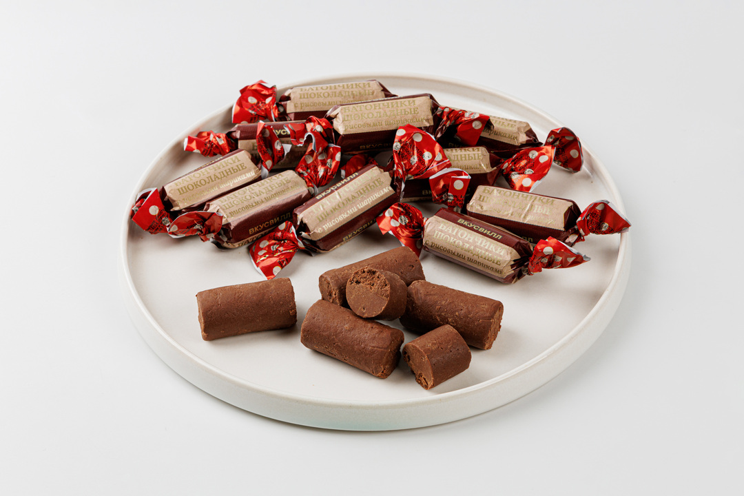 

Батончики шоколадные ВкусВилл с Рисовыми шариками 180 г