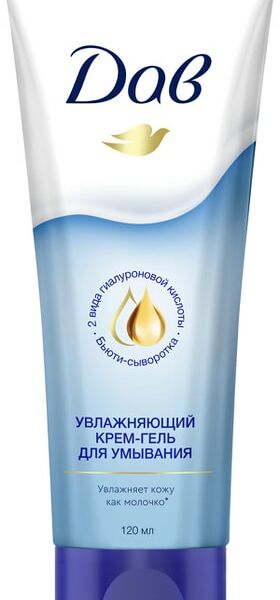 Крем-гель для умывания Дав Увлажняющий с гиалуроновой кислотой и церамидами 120мл