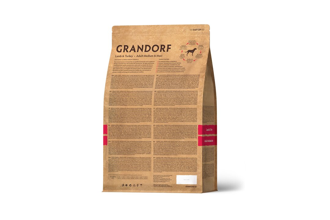

Корм для собак Grandorf Adult Medium&Maxi для средних и крупных пород ягненок с индейкой 3 кг