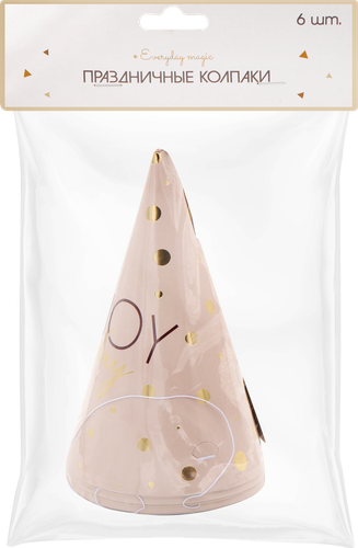 

Колпаки праздничные Party 16 см, с тиснением 6 шт.