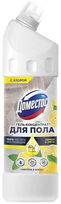 

Средство чистящее Domestos Чистота и Блеск для мытья пола и других поверхностей Лимон и мята 1 л