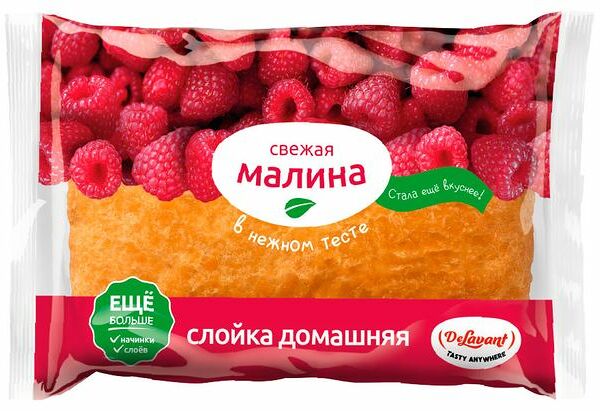 Слойка со сладкой начинкой DeLavant Домашняя с малиной, 85 г