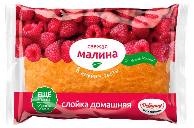 

Слойка со сладкой начинкой DeLavant Домашняя с малиной, 85 г