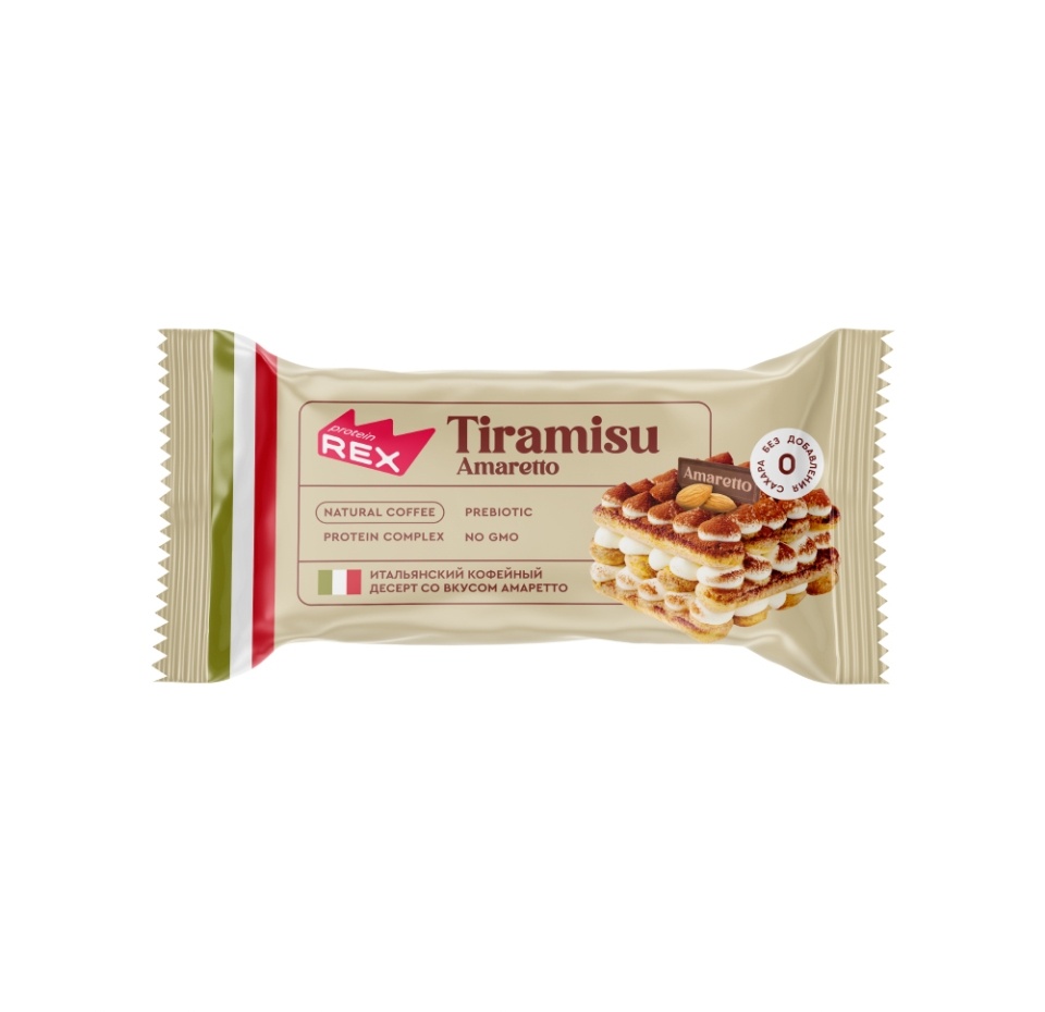 

Пирожное протеиновое Protein Rex Тирамису амаретто 40 г