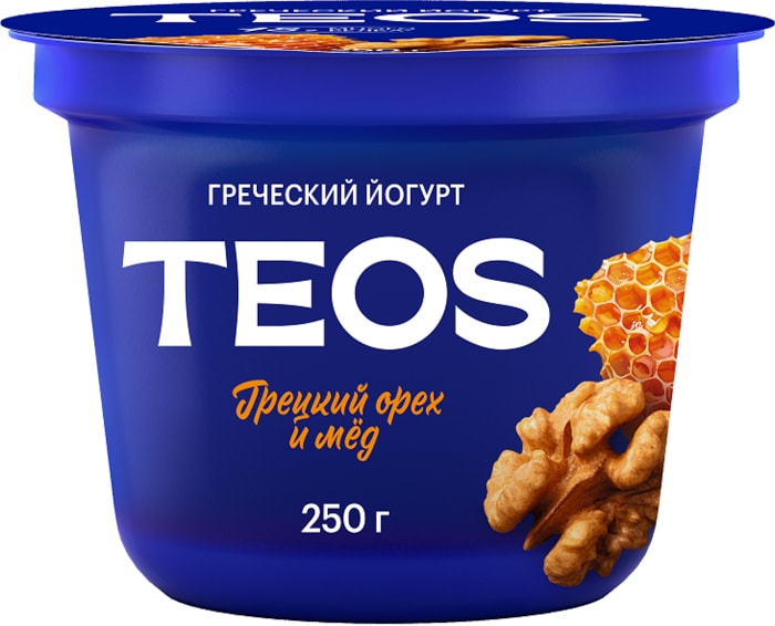 

Йогурт греческий Савушкин Teos Грецкий орех-Мёд 2% 250 г