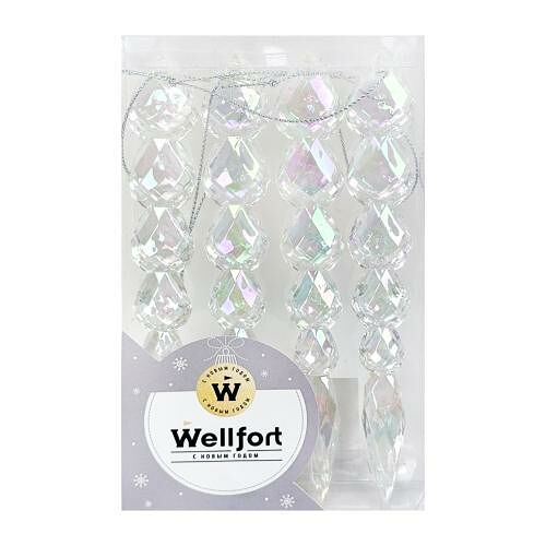 Набор сосульки Wellfort МН HLW24XX049, пластик, 4 шт, прозрачные