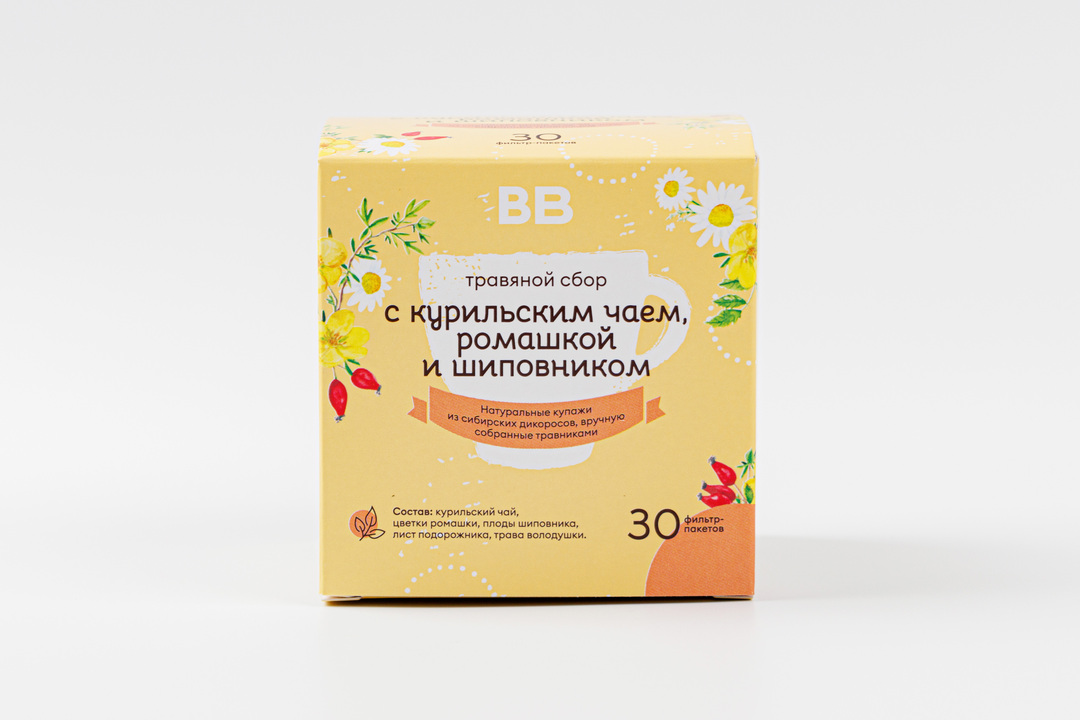 

Травяной сбор с курильским чаем, ромашкой и шиповником 45 г
