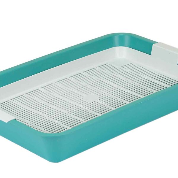 Туалет для кошек HOMECAT с сеткой №2 40х26х6,5см бирюзовый