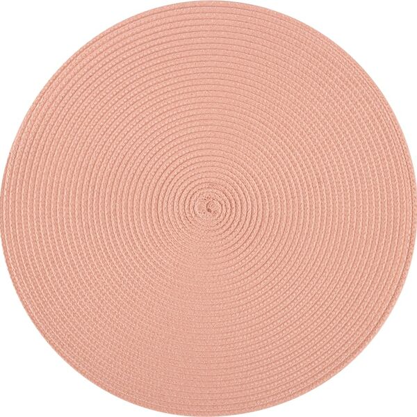 Салфетка сервировочная Рыжий кот плетеная розовая 38см