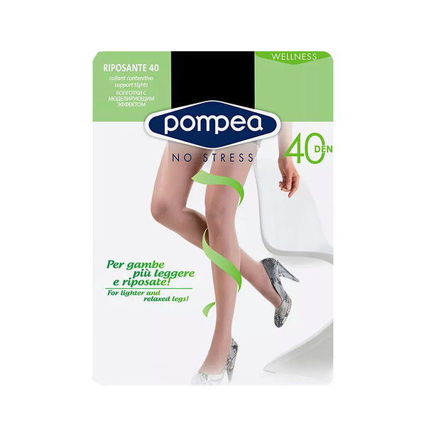 Pompea колготки 40 den riposante, размер 5 (xl), nero, черный