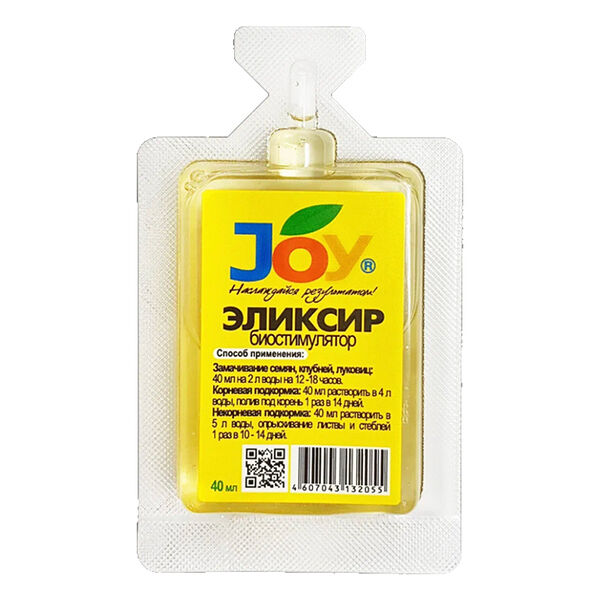 Удобрение концентрированное joy эликсир биостимулятор в монодозе 40мл