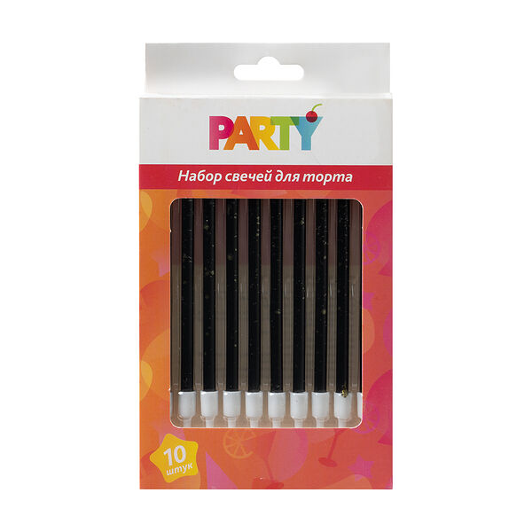 Набор свечей для торта, Party, 10 шт., в ассортименте