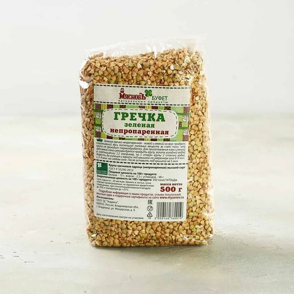 Крупа гречневая зеленая непропаренная МясновЪ Буфет