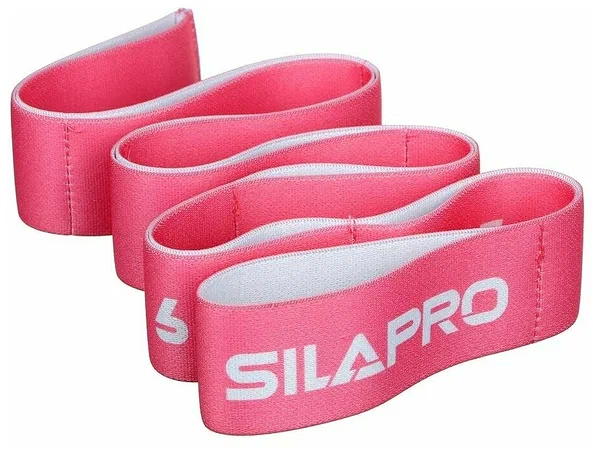 Эспандер-лента д/йоги, растяжки и пилатеса Силапро 8 захватов, 90*4см, сопр. 7-10кг, 2 цвета; 10