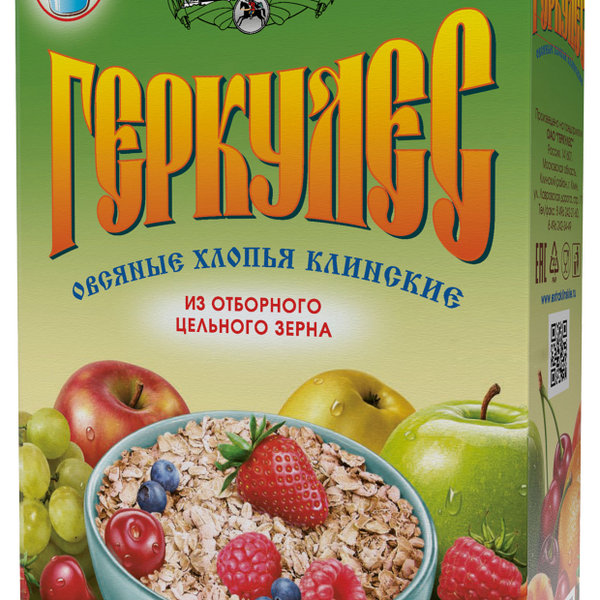 Хлопья овсяные Клинские Геркулес из цельного зерна, 500 г