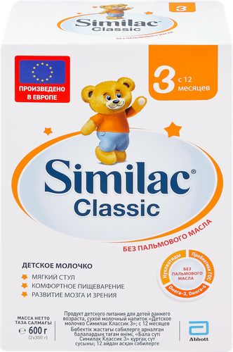 

Смесь молочная сухая Similac Classic 3 с 12 месяцев 600 г