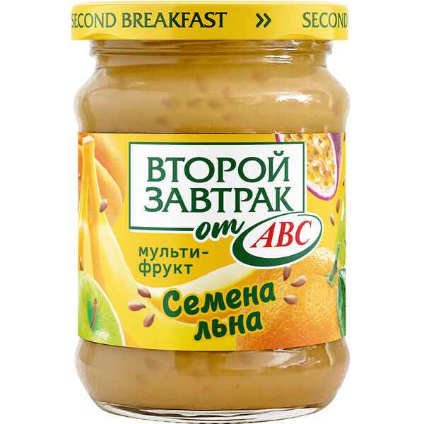 Десерт мультифруктовый с семенами льна ст/бан. 250 г ТМ ВТОРОЙ ЗАВТРАК