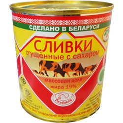 Сливки сгущ жир. 19% ж/б 360 г Глубокский МКК