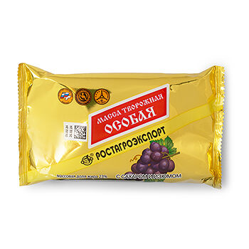 Творожная масса Особая Ростагроэкспорт с сахаром и изюмом 23% 180 г