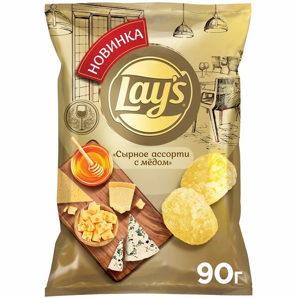 Картофельные чипсы Lay's со вкусом Сырного ассорти с мёдом