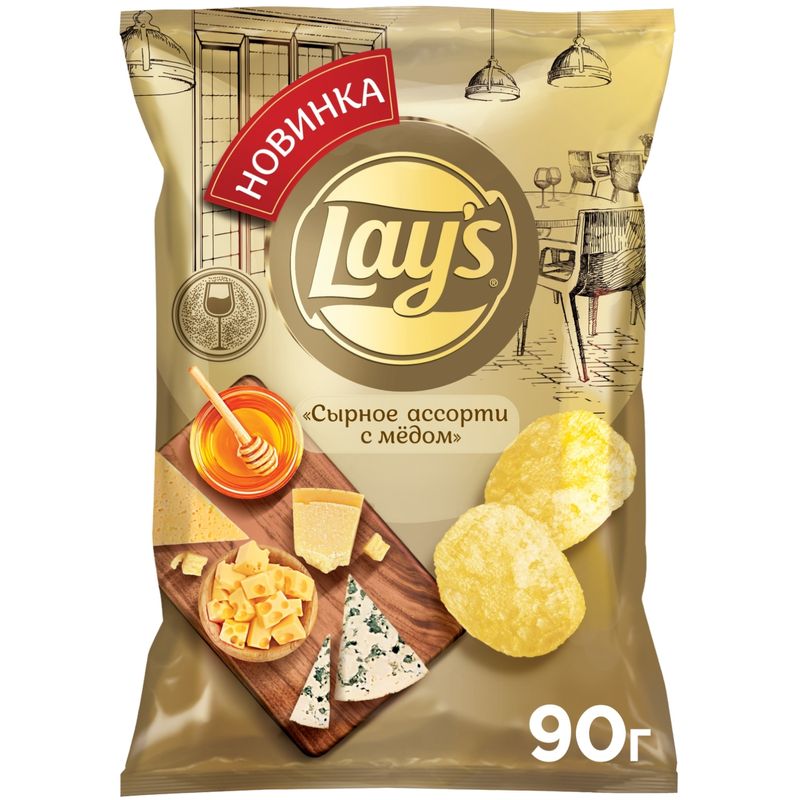 

Картофельные чипсы Lay's со вкусом Сырного ассорти с мёдом 90 г
