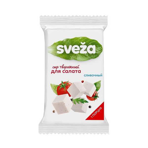 Сыр твор Белый Салатный Сливочный 50 % 100г  п/пл