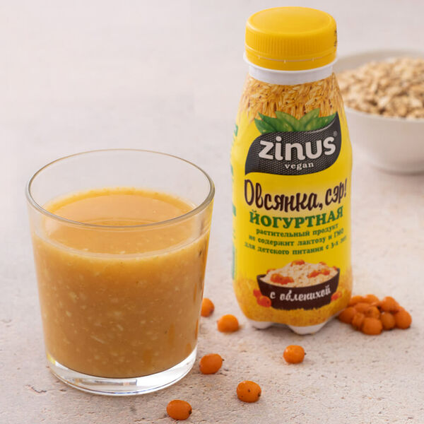Напиток овсяный на йогуртной закваске без молока с облепихой
