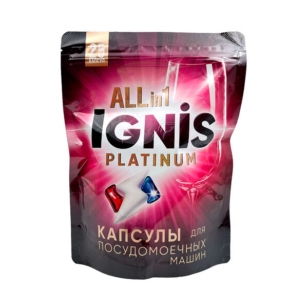 Средство для посудомоечной машины Ignis Platinum капсулы Все в одном 25шт