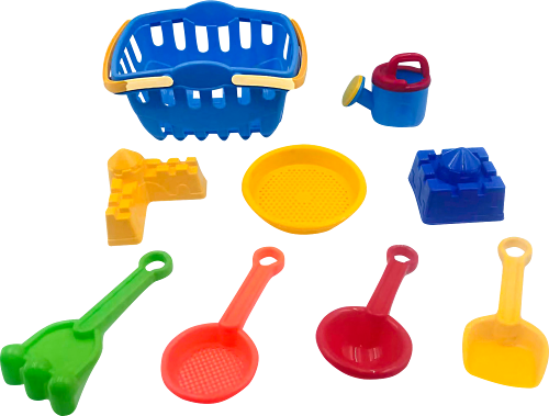 Набор для песка в корзинке 9 предметов ZH000120