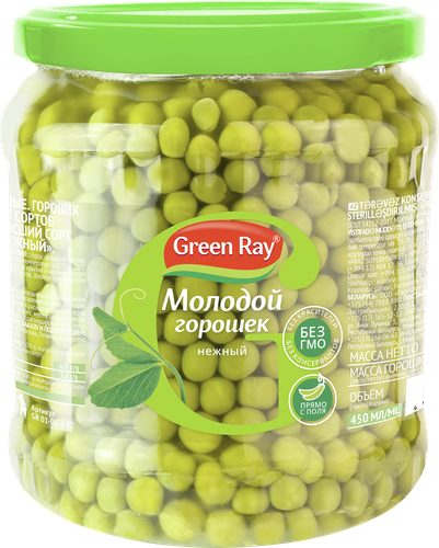 

Горошек зеленый Green Ray 440 г