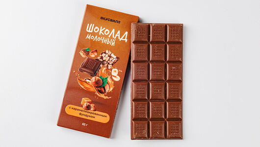 Шоколад молочный с карамелизированным фундуком