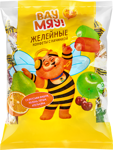 Конфеты желейные Вау Мяу! Микс неглазированные с начинкой, 250г