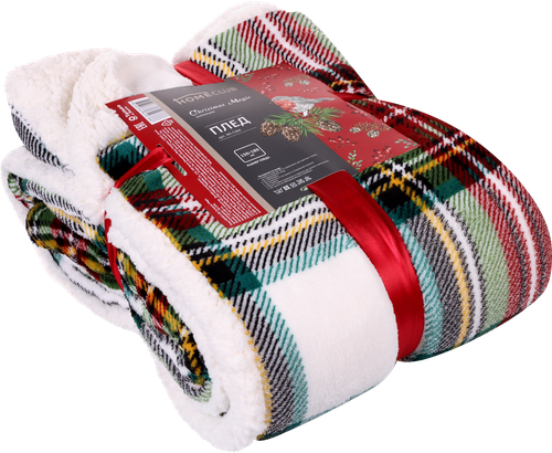 

Плед HOMECLUB Christmas Magic 150x180см, коралл с шерпой, Арт. WI-CM4