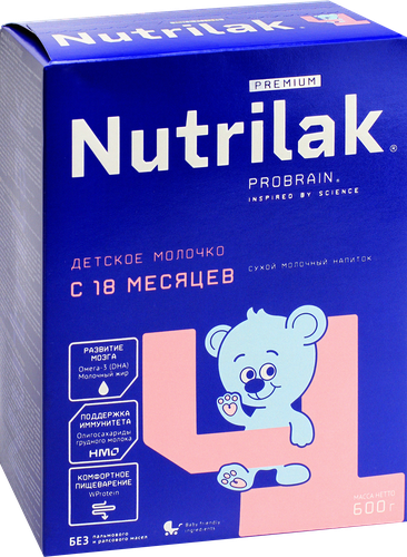 

Напиток молочный сухой Nutrilak Premium 4 c 18 месяцев 600 г