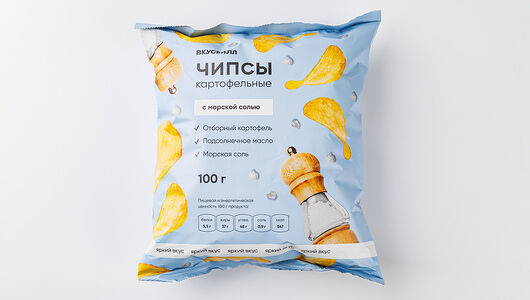 Чипсы картофельные с морской солью, 100 г