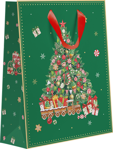 Пакет подарочный Новогодняя сказка, 14,6х11,4х6,4см, Арт. S в ассортименте