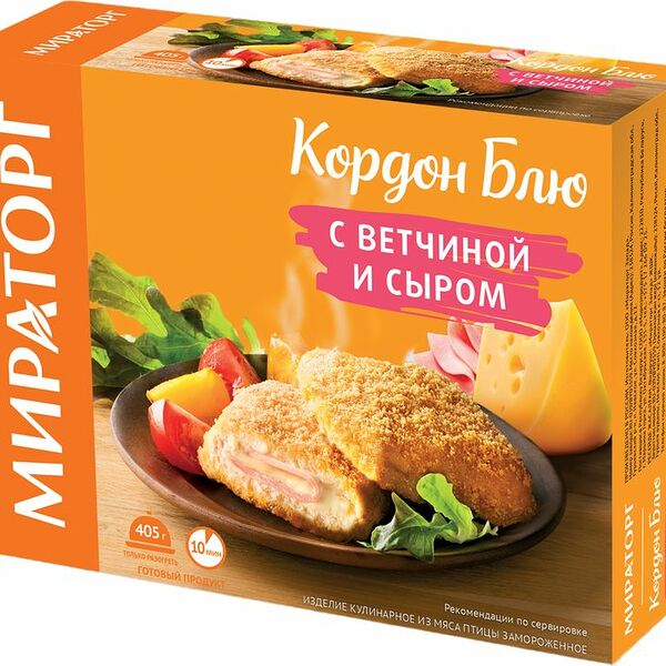 Кордон блю Мираторг с ветчиной и сыром 405г
