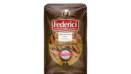 Макаронные изделия Перья рифлёные Federici цельнозерновые