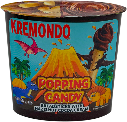 

Паста ореховая Kremondo с хлебными палочкамик акао и взрывной карамелью 55 г