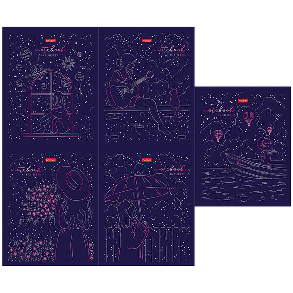 Тетрадь 48л клетка мат.ламин 3D фольга Dream ON 48Т5лофВ1