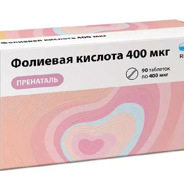 Фолиевая кислота Пренаталь таблетки 400 мкг 90 шт 