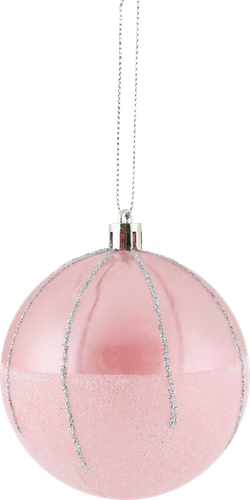 

Шар елочный Homeclub прозрачный с глиттером, розовый 8 см 1 шт.