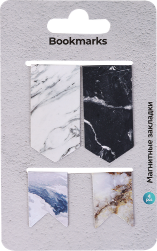 

Закладки магнитные для книг Stone, 2,5х6см – 2шт, 2,5х10см – 2шт, Арт. MF521558