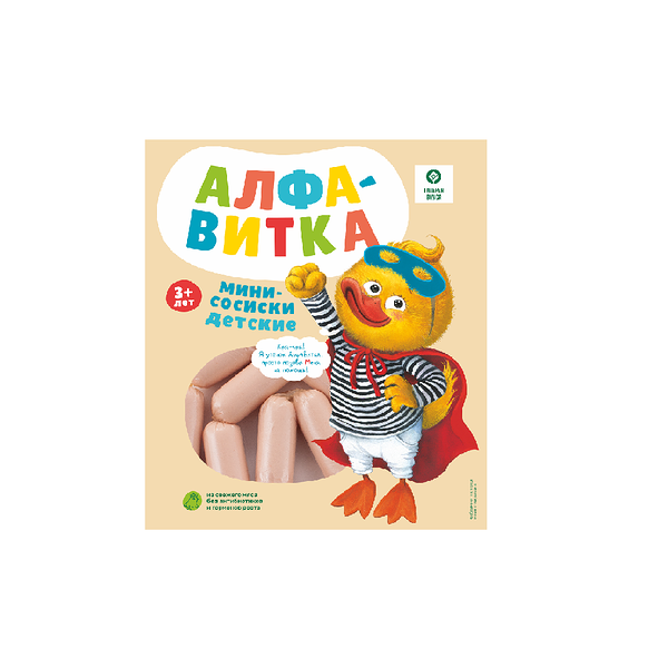 Сосиски Алфавитка мини для пит детей дошкольного и школьного возраста в/с охл мод/атм 160г А-т Колос