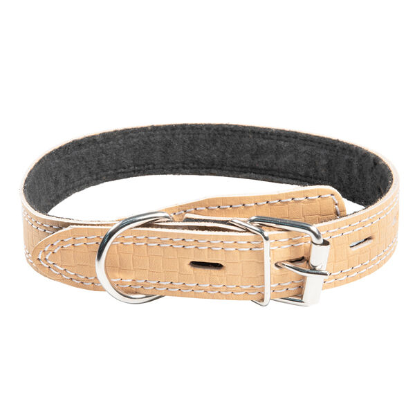 Ошейник для собак Gamma кожаный на синтепоне с тиснением в ассортименте 25 мм*580 мм