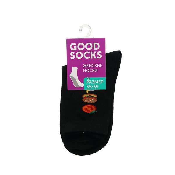Женские носки Good Socks Помидор/бургер/кола, черные, р.35-39
